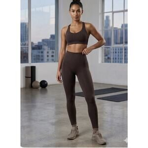 Spanx Look At Me Now Seamless Legging L Dark Brown Espresso High Waist Elastic